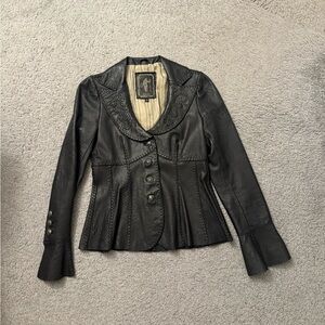 My Tribe Black Leather Women's Blazer